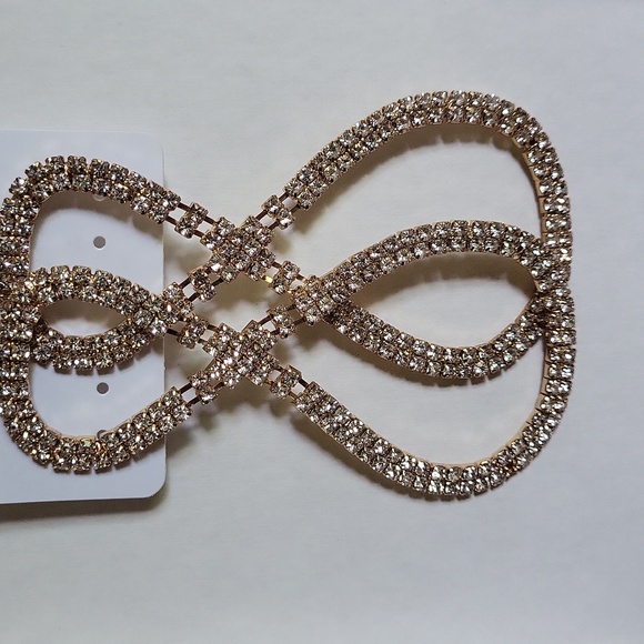 True Love Gold Rhinestone Earrings - Picture 2 of 5